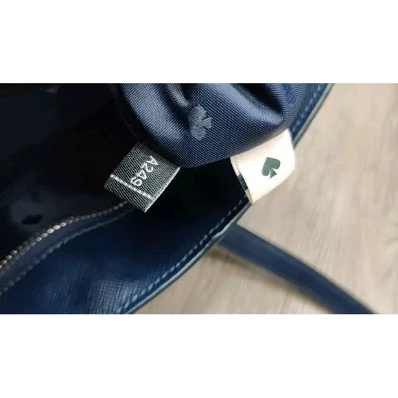 Kate Spade All Day Tote Dainty Bloom Medium Blue Leather Carry all Bag - Picture 8 of 9